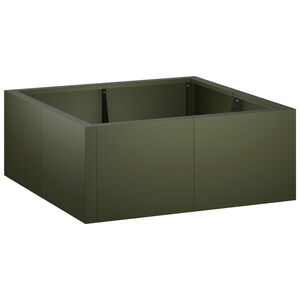 vidaXL St&uuml;tzmauer 4 stk. 100 x 100 x 30 cm Stahl Olivgr&uuml;n