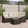 vidaXL Gartensofa-set mit Kissen 5 pcs Braun und Creme Poly-Rattan