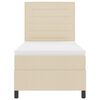 vidaXL Boxspringbett mit Matratze mit LED Creme 100 x 200 cm Stoff