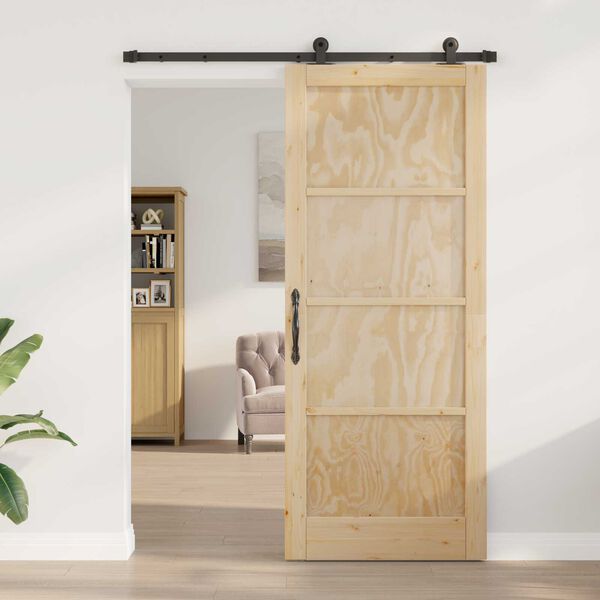 vidaXL Schiebet&uuml;r ORKDAL Braun 86 x 211 cm Massives Kiefernholz