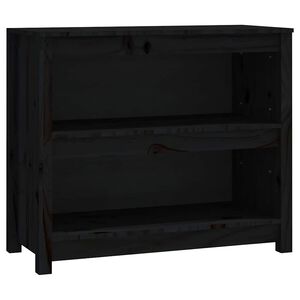 vidaXL B&uuml;cherregal Schwarz 80x35x68 cm Massivholz Kiefer