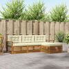 vidaXL Outdoor-Sofagarnitur mit Kissen 4 pcs Natur und Creme