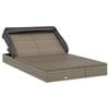 vidaXL 2-Personen-Sonnenliege mit Dach Grau 213x118x97 Poly Rattan