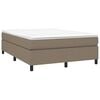 vidaXL Boxspringbett mit Matratze Taupe 140x190 cm Stoff