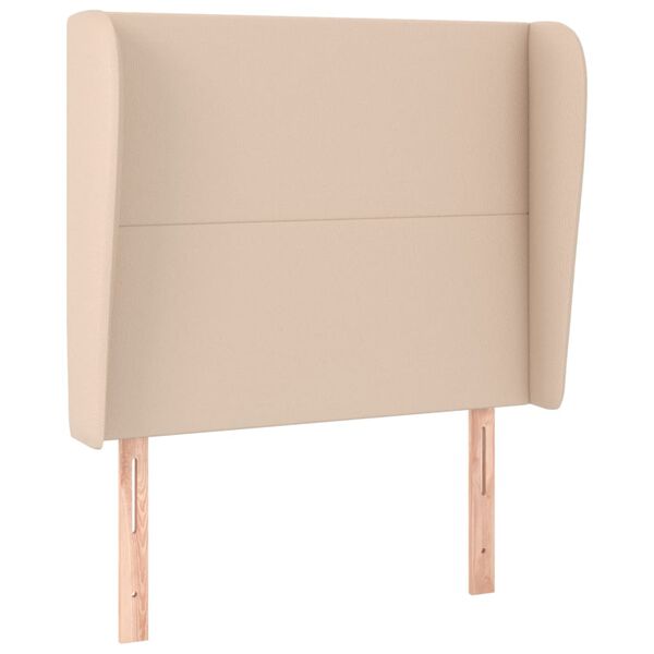 vidaXL Kopfteil mit Ohren Cappuccino-Braun 103x23x118/128cm Kunstleder