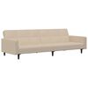 vidaXL Schlafsofa 2-Sitzer mit Hocker Creme Mikrofasergewebe