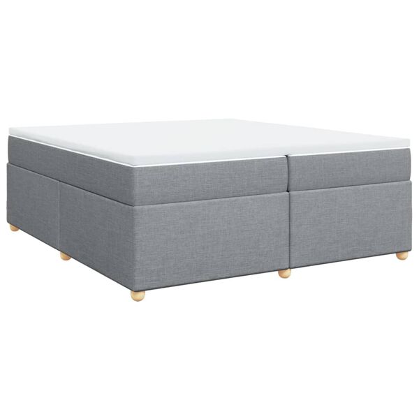 vidaXL Boxspringbett mit Matratze Hellgrau 200x200 cm Stoff