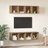vidaXL TV-Schrankset Wandmontiert 3 pcs Artisan-Eiche Holzwerkstoff