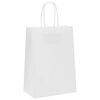 vidaXL Papiertragetaschen 250 Stk. mit Henkeln Wei&szlig; 15x8x21 cm