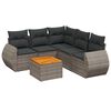 vidaXL 6-tlg. Garten-Sofagarnitur mit Kissen Grau Poly Rattan