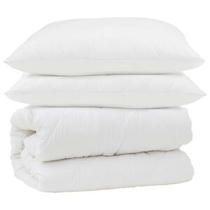 vidaXL Bettdecken Set 3 pcs Wei&szlig; Mikrofaser und Daunenfedern