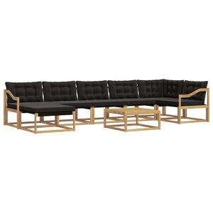 vidaXL Outdoor-Sofagarnitur 8 stk. Wei&szlig; und Schwarz Massivholz Akazie