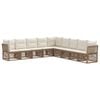 vidaXL Gartensofa-set 9 Stk. Beige Poly-Rattan