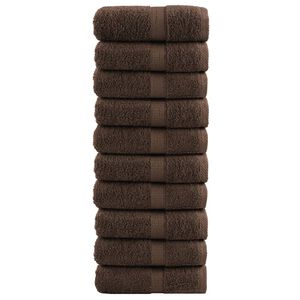 vidaXL Premium-Wascht&uuml;cher SOLUND 10 Stk. Braun 30x30 cm 600 g/m&sup2;