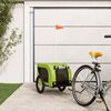vidaXL Fahrradanh&auml;nger Hunde Gr&uuml;n und Schwarz Oxford-Gewebe & Eisen