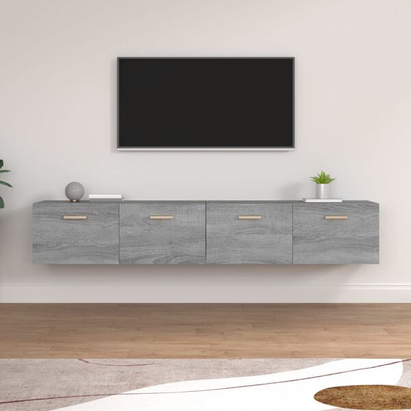 vidaXL Wandschr&auml;nke 2 Stk. Grau Sonoma 100x36,5x35 cm Holzwerkstoff