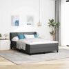 vidaXL Boxspringbett mit Matratze Dunkelgrau 140 x 200 cm Stoff