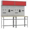 vidaXL Werkbank-Set 8 Stk. Rot und Grau Pulverbeschichteter Stahl