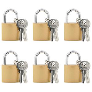 vidaXL U Schloss mit Schl&uuml;sseln 6 pcs Messing Eisen