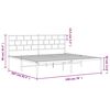 vidaXL Bettgestell mit Kopfteil Metall Wei&szlig; 193x203 cm
