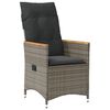 vidaXL 5-tlg. Garten-Essgruppe mit Kissen Grau Poly Rattan
