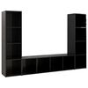 vidaXL TV-Schr&auml;nke 3 Stk. Hochglanz-Schwarz 142,5x35x36,5cm