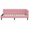 vidaXL Eckbettgestell mit Kopfteil Rosa 90 cm x 190 cm Samt