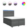 vidaXL Boxspringbett mit Matratze Dunkelgrau 140x200 cm Stoff