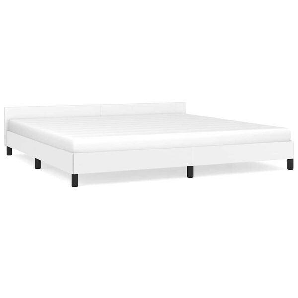 vidaXL Bettgestell mit Kopfteil ohne Matratze Wei&szlig; 200x200 cm