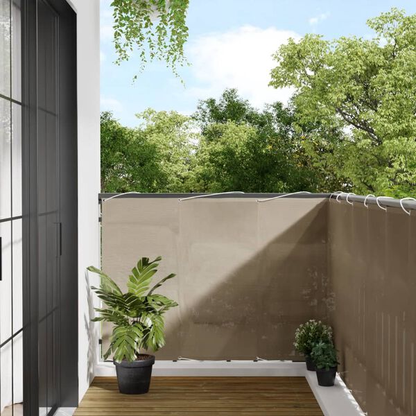 vidaXL Balkon-Sichtschutz Taupe 120x700 cm 100 % Polyester-Oxford