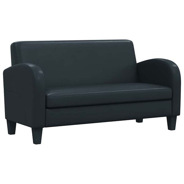 vidaXL Sofa 2-Sitzer Kunstleder Schwarz