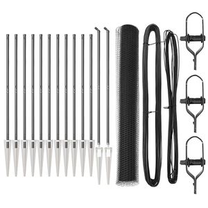 vidaXL Sechseckzaun mit Pfosten 25 x 1,2 m PVC-beschichteter Stahl