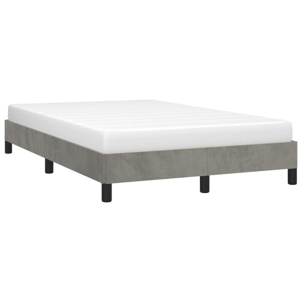 vidaXL Bettgestell ohne Matratze Hellgrau 120x190 cm Samt