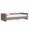 vidaXL Tagesbett mit Matratze USB Taupe Stoff 90x200 cm