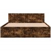 vidaXL Bettgestell mit Kopfteil R&auml;uchereiche 160x200 cm Holzwerkstoff