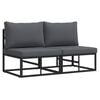 vidaXL Gartenm&ouml;bel 2 St&uuml;ck Schwarz und Anthrazit 70 x 71,5 x 71 cm