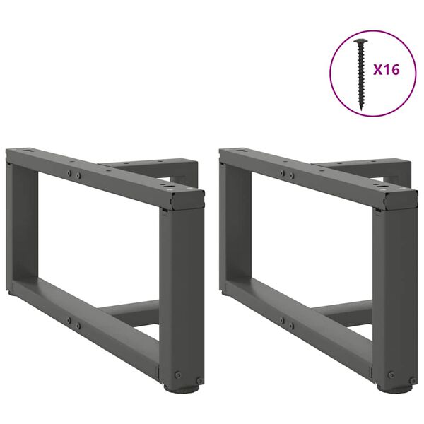 vidaXL Couchtischbeine T-Form 2 Stk. Anthrazit 70x25x(30-31) cm Stahl