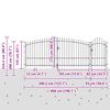 vidaXL Gartentor mit Schloss Grau 100 x 400 cm Stahl