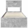 vidaXL Bettrahmen mit Kopfteil Beton 90 x 200 cm Massives Kiefernholz