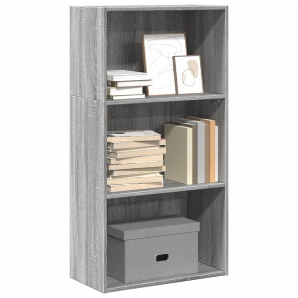 vidaXL B&uuml;cherregal Grau Sonoma 60x30x114 cm Holzwerkstoff