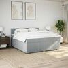 vidaXL Boxspringbett mit Matratze Hellgrau 200x200 cm Stoff