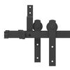 vidaXL Schiebet&uuml;rbeschlag-Set 213,5 cm Stahl Schwarz