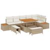 vidaXL Gartensofa-set 9 stk. 8-Sitzanzahl Beige Poly Rattan