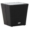 vidaXL Beistelltisch Schwarz 41,5&times;41,5&times;43 cm Poly Rattan und Hartglas