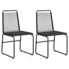vidaXL Gartenst&uuml;hle 2 stk. Schwarz Rattan