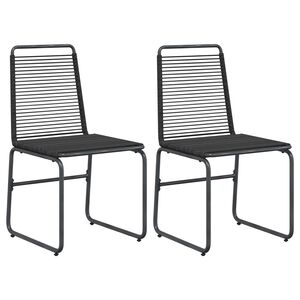 vidaXL Gartenst&uuml;hle 2 stk. Schwarz Rattan