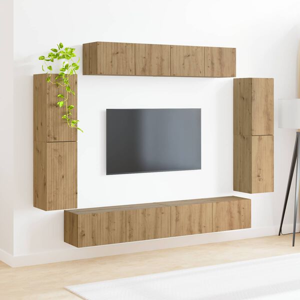 vidaXL TV-Schr&auml;nk 8 pcs Artisan-Eiche