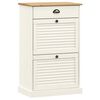 vidaXL Schuhschrank VIGO 60x35x96 cm Wei&szlig; Massivholz Kiefer