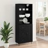 vidaXL Highboard 2 pcs Schwarz Eichen-Optik Holzwerkstoff