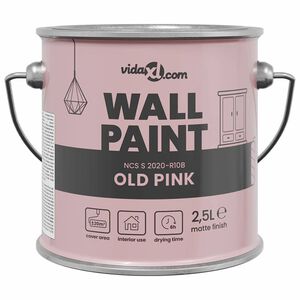 vidaXL Wandfarbe Rosa 2,5 L Wanddruck